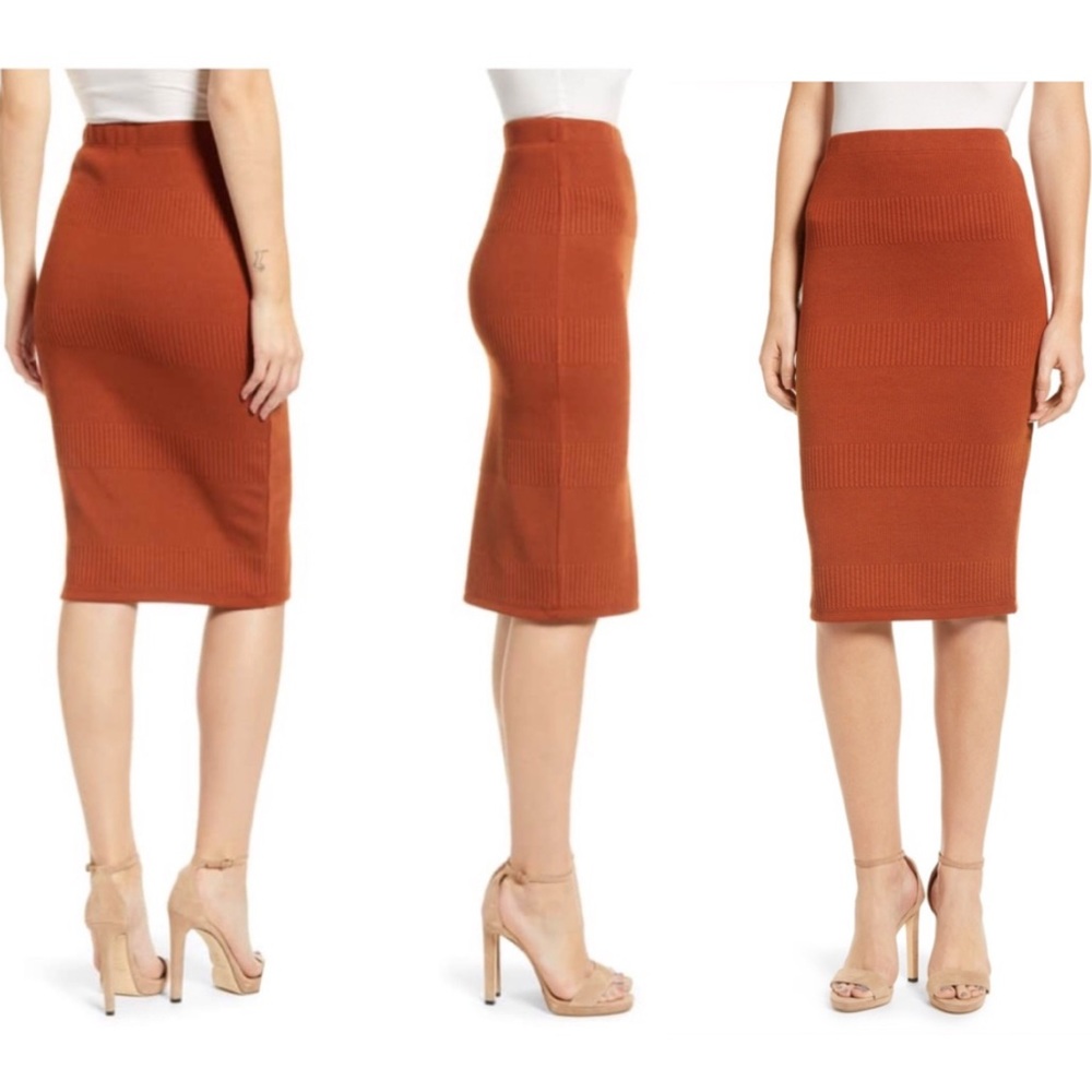 NWT LEITH spice brown (rust) pencil skirt size XL